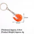 Creative PVC artificial shrimp tail keychain with realistic texture and orange finish - S / Red (Keychain)