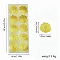 Gold heart-shaped wax seal stickers for envelope sealing and DIY crafts gift wrapping decor - T7734-Gold Heart Embossed Wax Seal Style