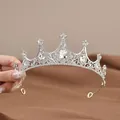 Elegant silver bridal tiara with sparkling crystals and rhinestones for weddings - Style 18 Silver White