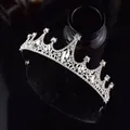 Elegant silver bridal tiara with sparkling crystal rhinestones for weddings - Style 16 Silver White