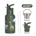 Groene 350ml vacuümgeïsoleerde roestvrijstalen drinkfles voor kinderen met rietje en deksels - 350ml / Mosgroen 9A (Nieuwe Kleur Pre-order)