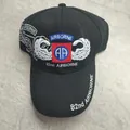 Zwarte katoenen honkbalpet met geborduurd US 82nd Airborne Division militair embleem - M (56-58cm) / Zwart