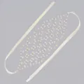 Handmade bridal pearl net headband with cream satin ribbons for elegant wedding hair styling - Luxury Pearl Mesh Braided Hairband Hs-j6456g