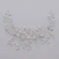 Handmade silver bridal hair vine featuring sparkling rhinestones and delicate clear crystals. - Silver Handmade Versatile Headband Hs-j6493s