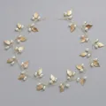 Handmade bridal hair vine with gold leaves and white pearls for wedding updos. - Golden Girl's Versatile Headband Hs-j4419g