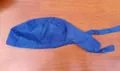 Adjustable solid blue chef bandana hat for kitchen and restaurant professional work - Sapphire Blue
