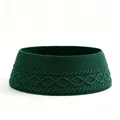 Cache-pied de sapin de Noël vert foncé en tricot nordique avec motifs torsadés - Vert (ML-P1036B)