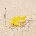 Miniature yellow lemon shark resin figurine on sand background with size dimensions - No.2-Yellow Lemon Whale