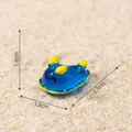 Gedetailleerde miniatuurharsfiguur van een blauw-gele zeenaaktslak met exacte afmetingen - Nr.4-Koningsblauw zeehaas