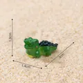 Detailed miniature green crocodile figurine on sand, size 3cm x 1.8cm x 1.4cm - No.13-Crocodile