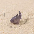 Cute miniature purple shark animal figurine with 2.7cm length measurement on sand - No.14-Gray Shark
