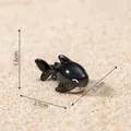 Handmade miniature black and white shark figurine ocean animal resin decor piece - No.15-Black Shark