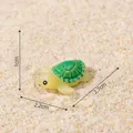 Realistic miniature green sea turtle figurine, size 2.7x2.2x1cm for micro landscape decor - No.16-Turtle