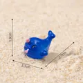 Miniature blue narwhal figurine for fairy garden decoration, 2.7cm length - No.17-Narwhal