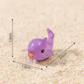 Miniature purple dolphin figurine marine animal for desktop decor, measured 2.6cm long - No.18-Dolphin