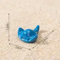 Miniature blue cartoon stingray figurine shown with dimensions on a sand background. - No.19-Manta Ray