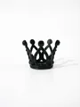 Elegant black alloy miniature crown for birthday cake and floral decor - 5J55 Diamond Mini Round Black 01