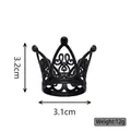 Elegant black alloy mini crown decoration for cakes and flowers, 3.2cm height SKU - Heart Finger Small Black 01