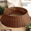 Large brown woven wicker Christmas tree collar skirt basket for holiday home decor - Large Fine Rope Brown (65cm)