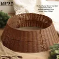Brown woven wicker Christmas tree collar skirt for base decoration, medium-large size - XL Fine Rope Brown (75cm)