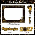 2027 Neujahr Fotobox Requisiten Set mit Rahmen Luftballons und Glitzer Schildern - Fotorahmen-Requisite