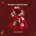 Roter Weihnachts-Kaschmir-Schal mit Schneemann-Mustern und 170x30 cm Abmessungen - Weihnachten Schneemann Rot