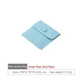 Sky blue square velvet jewelry pouch with snap button for rings and earrings - Flannel Storage Pouch (With Text) / Light Blue