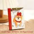 Compact A7-notitieboekje uit de hondendagboekserie met originele illustratie - Honing Puppy (Geel)