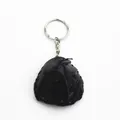 Miniature black faux leather baseball glove keychain accessory for car keys and bags - 3.8cm black set (four-section chain)
