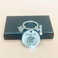 Premium stainless steel Class of 2026 graduation keychain with graduation cap charm - HH26-05