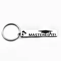 Polished stainless steel graduation keychain with 'Mastered It' and heart cutout - HH26-15