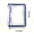 Blue glitter transparent zipper binder pouch for A5 notebooks - Single Outer Shell (excluding Inner Pages) / Zipper Version A5 Dark Blue
