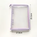 Transparent A5 glitter zipper binder with purple border for notebook and storage bag - Single Outer Shell (excluding Inner Pages) / Zipper Style A5 Purple