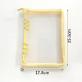 Transparent A5 glitter binder pouch with yellow zipper and metal flower puller - Single Outer Shell (excluding Inner Pages) / Zipper Style A5 Yellow
