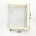 Clear glitter A5 PVC zipper binder pouch with dimension markings for stationery storage - Zipper A5 / Single Cover Only / Off White