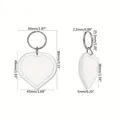 Detailed size chart for heart-shaped transparent acrylic photo frame keychain - Heart-shaped Transparent Acrylic Keychain