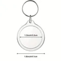 Clear round acrylic photo frame keychain with metal ring 1.3 inch inner diameter - Round Transparent Acrylic Keychain