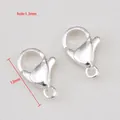 12mm silver stainless steel lobster clasp jewelry connector accessory with 1.3mm hole - 12mm / Silver