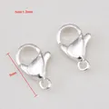 Silver 9mm stainless steel lobster clasp jewelry connector with 1.3mm hole size - 9mm / Silver