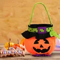 Schattige vilt Halloween pompoen snoepzak met heksenhoed ontwerp voor kinderfeestjes - Pompoen Stijl