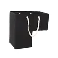Cesta de escalera plegable de tela negra con asas de cuerda de algodón - Cesta de escalera (Estilo de tela negra)