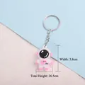 Simpatico piccolo portachiavi astronauta cartone animato, ciondolo borsa, 3.8cm - Piccolo (3.8cm) / Tipo B Rosa (3.8CM)