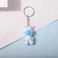 Cute cartoon astronaut keychain with blue rabbit ears for schoolbags and handbags accessory - Space Rabbit Blue (With Metal Clasp) / Large Space Rabbit Blue With Clasp