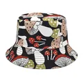 Fashionable colorful mushroom print bucket hat for outdoor casual sun protection - M (56-58cm) / White Colorful Cartoon Mushroom Print Style (19#)