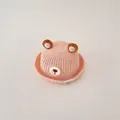 Breathable pink knitted baby sun hat featuring adorable plush bear ears decoration - Infant Size / 3D Bear Ears / Pink