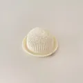 Minimalist cream-colored breathable baby straw sun hat for outdoor beach sun protection - Infant Size / Plain Style / White