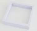 Minimalist white square 3D floating display frame for jewelry and coins - 3D Floating Film Display Box / White