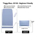 Kit de bricolaje de cartera de cuero en azul niebla con materiales pre-perforados - Azul Niebla