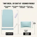 DIY mint green leather coin purse kit with pre-punched material and tools - Mint Green
