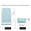 Kit de bricolaje monedero de cuero verde menta con material preperforado - Verde Menta